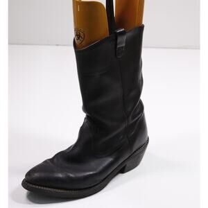 Mason Western Vintage Black Leather Oil Resistant Sole Cowboy Boots Mens 9.5